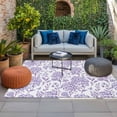 thumbnail image 2 of Purple Flowers Outdoor Rug for Patio/Deck/Porch, Non-Slip Large Area Rug 5 x 7 Ft, Botanical Floral Vintage Wildflower Indoor Outdoor Rugs Washable Area Rugs, Reversible Camping Rug Carpet Runner, 2 of 8