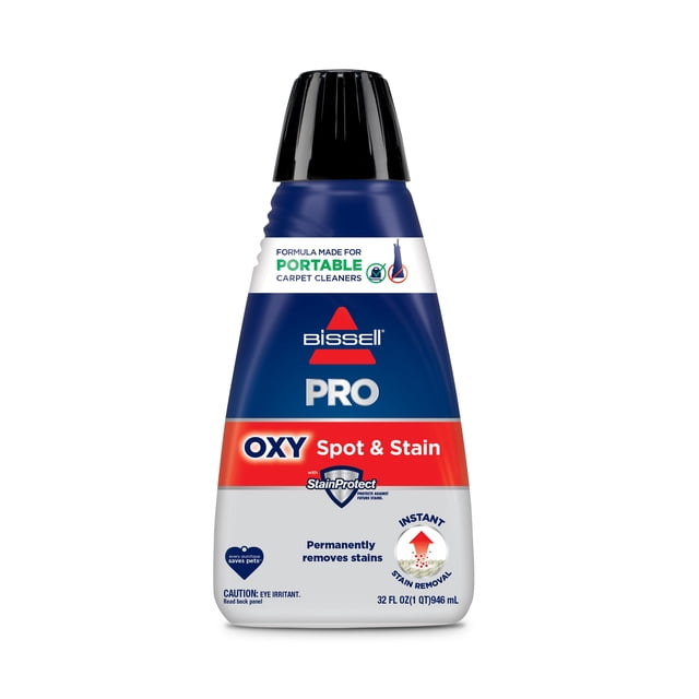 Bissell Professional Spot and Stain + Oxy Fórmula limpiadora de Manchas, portátil, para máquina, 946.35 ml, Portable Oxy Formula, 1, 32