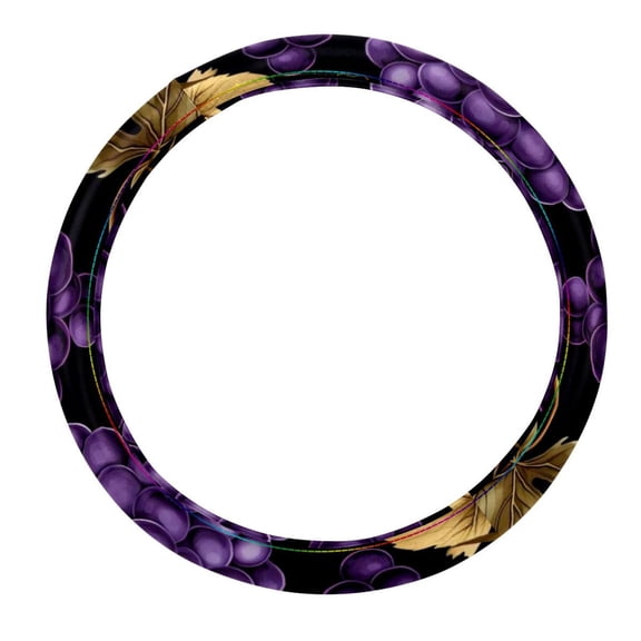 Thanksgiving Grapes 14.5 Inch Printing PVC Leather Car Wheel Cover Auto Accessories Steer Steering Wheel Covers Car Wheel Covers