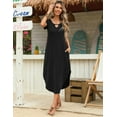 thumbnail image 5 of Zeagoo Long Dresses for Women Casual Summer Maxi Dress Short Sleeve Long Dress with Pockets Curve Hem Long Dress Crew Neck, 5 of 10