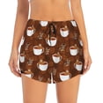 thumbnail image 3 of Uemuo Cute Sloths Bear Relaxing In Coffee Cup Pattern Women's Athletic Shorts High Waisted Running Shorts with Liner Pockets Gym Elastic Workout Shorts-Large, 3 of 9