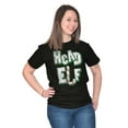thumbnail image 3 of Funny Christmas Head Elf Candy Cane Men's Graphic T Shirt Tees Brisco Brands M, 3 of 4