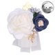 thumbnail image 3 of Pulsera de boda liwang 6 piezas satén rosa corsé dama de honor flor corsé perla pulsera boda baile clarete, 3 of 4