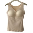 thumbnail image 1 of Ropa interior chaleco térmico Top sin mangas tanque cálido invierno mujeres cuerpo delgado con cojín en el pecho, 1 of 5