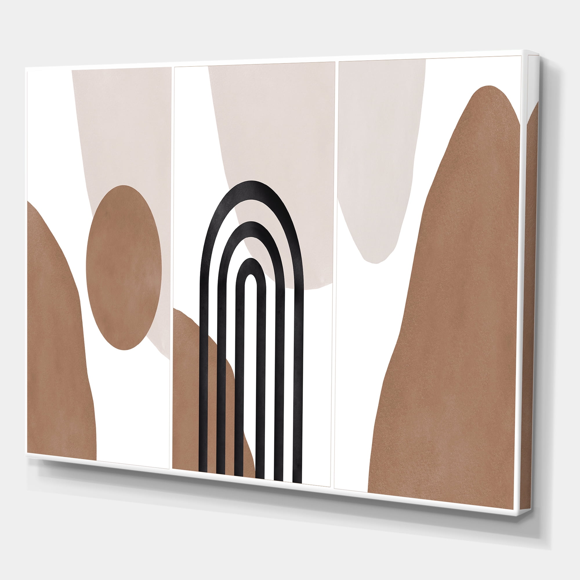 Abstract Shapes in Ivory and Terracotta Shapes II 32 in x 24 in Painting Canvas Art Print, by Designart