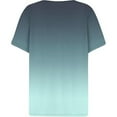 thumbnail image 5 of V Neck T Shirts For Women Short Sleeve Solid Colod Trendy Elegant Casual Button Tunic Tops Breathable Summer Blouses Pullover Outfits Mint Green XXXXL, 5 of 5