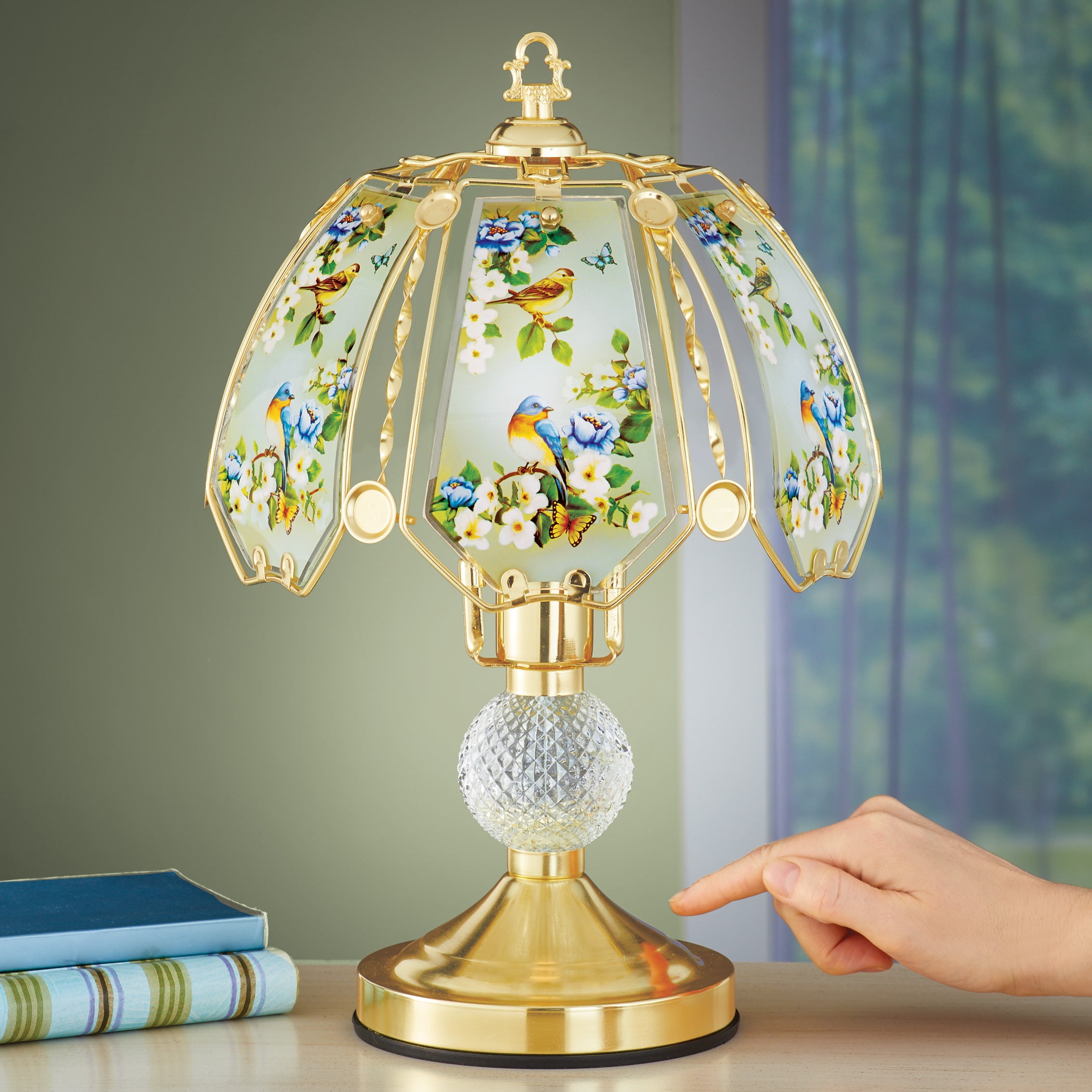 Hummingbird Touch Lamp With Three Brightness Levels Glass Iron 16 1 2 H Lamps Lighting Ceiling Fans Hummingbird Touch Lamp With Three, Hummingbird Touch Lamp