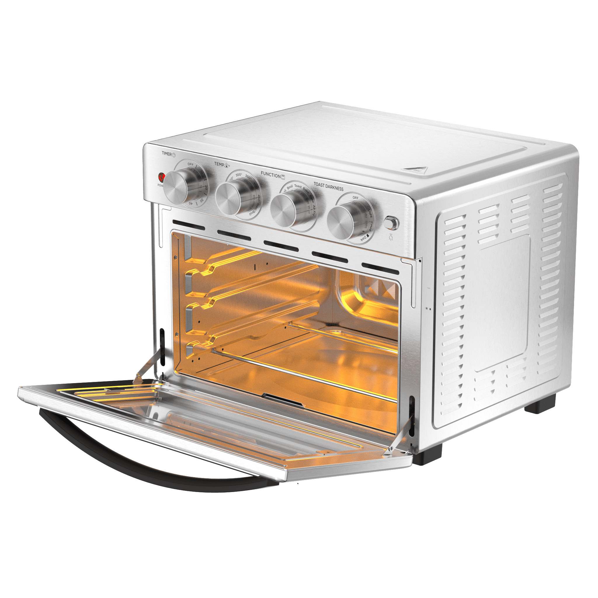 6 Slice 26QT/26L Air Fryer Fry Oil-Free, Extra Large Toaster Oven Combo, Air Fryer Oven, Roast, Bake, Broil,Convection Countertop Oven, Accessories Included, Stainless Steel
