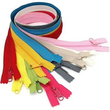YKK #4.5 Handbag Zipper 22” with Extra-Long Pull Slider ~ Closed Bottom ~ Assortment of Colors (12 Zippers/Pack) YKK