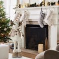 thumbnail image 1 of Gray Snowflake Santa Claus Stretch Doll Snowman Reindeer Plushes Knitted Toy Christmas Gift, 1 of 5