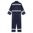 thumbnail image 4 of TiaoBug Men's Long Sleeve Industrial Coverall Safety Enhanced Visibility Striped One Piece Zipper Jumpsuit Navy Blue XL/175, 4 of 7