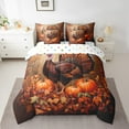thumbnail image 2 of Erosebridal Rustic Turkey Bedding Sets King Size, Fall Maple Leaf Comforter Sets with Sheets, Pumpkin Decor, Reversible 7 Pieces, 2 of 5