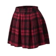 thumbnail image 7 of RUTAYY Women's Skirt Plaid Pleated Cinching Design Elastic Waist Comfortable Breathable Casual Daily Wear Elegant Chic Mini Skirt, 7 of 7