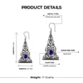 thumbnail image 5 of 925 Sterling Silver Drop Earring for Women, Genuine Lapis Lazuli Gemstone Designer Earrings, Handmade Fashion Jewelry for Gifts, 5 of 5