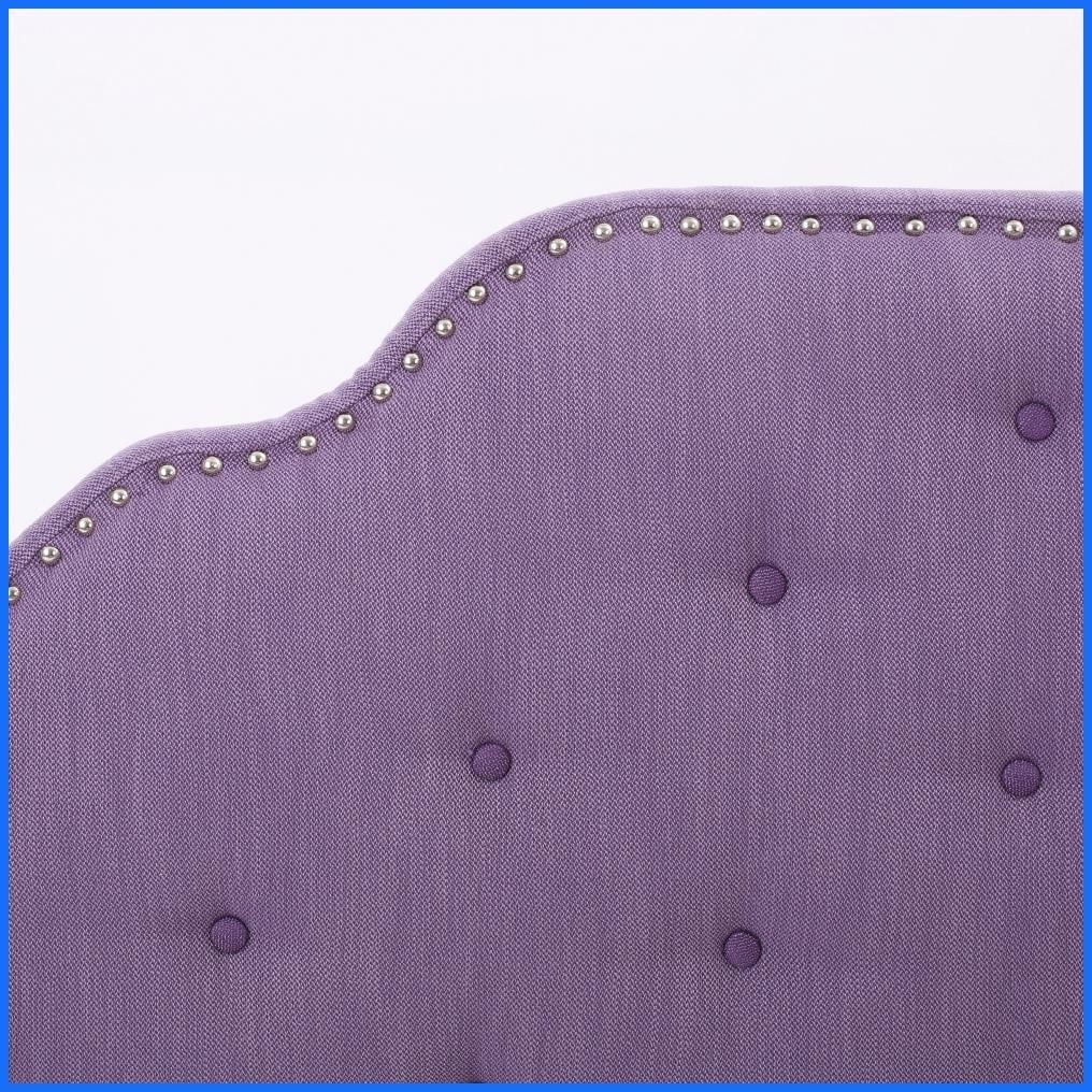 Queen Size Solid Wood Tufted Headboard with Adjustable Height & Nailhead Trim for Bedroom Décor