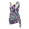 thumbnail image 5 of POLERO Girls' Cute Dinosaur & Cherry Blossom One-Piece Swimsuit with Mesh Cover Up Skirt - Quick Dry, Adjustable Straps for Beach & Pool Vacations (7-18 Years), 5 of 10