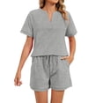 thumbnail image 2 of Womens 2 Piece Short Sets Spring 2026 Matching Travel Vacation Beach Outfits Sweatsuit Pocket, 2 of 6