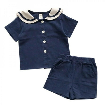 

Hazel Tech Summer Children Baby Boys Girls Casual Short Sleeve T-shirt Tops+Shorts Costume Set