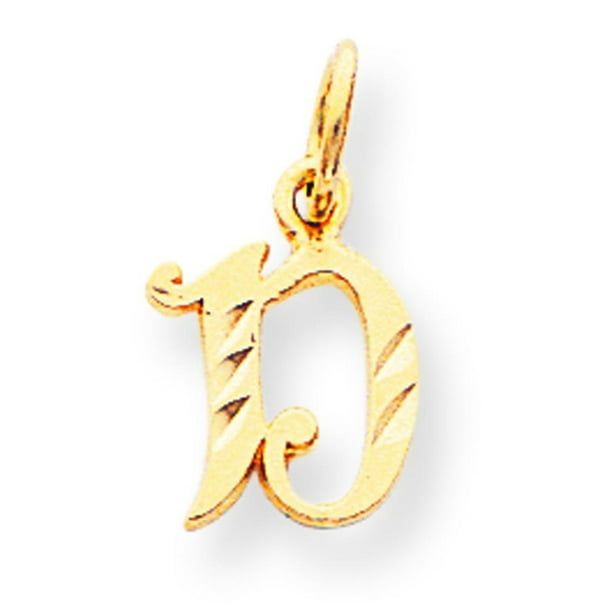 FindingKing - 10K Yellow Gold Initial D Charm Letter Jewelry - Walmart ...