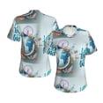 thumbnail image 3 of Yiaed Let's go Travel Print Women's T Shirt V-Neck Short Sleeve Shirt Casual Breathable Tee Summer Tops-X-Large, 3 of 5