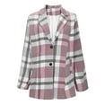 thumbnail image 5 of Felirenzacia Women Plaid Blazer, Wool Tartan Shacket Jacket, Single Breasted Winter Coat for Women, 5 of 7