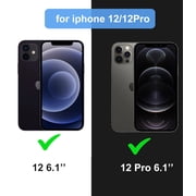 Compatible for iPhone 12 / 12 Pro Case with Magnetic, Translucent Matte Shockproof Phone Case Cover - Black