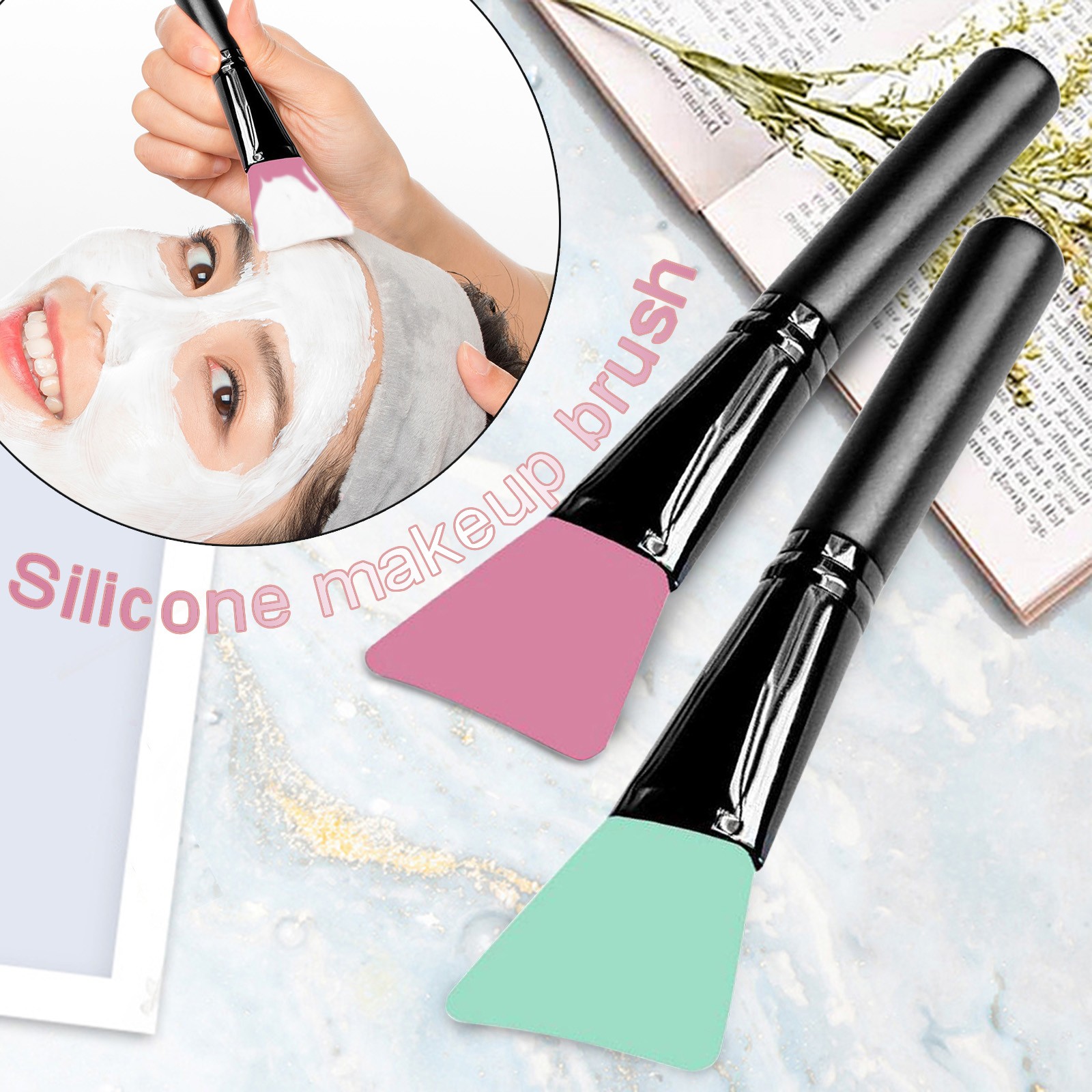 Soft Brush Soft Makeup Brushes Large Brush for Body Silicone Comb for Hair Full Coverage Face Brush Back Combing Brush Hair Brushes for Curly Hair Rotating Foundation Brush Makeup Brush Large