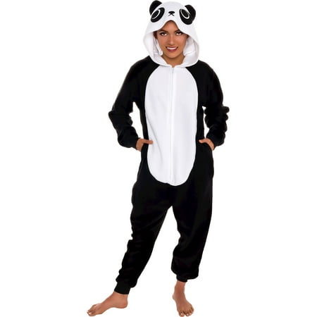 Silver Lilly Adult Slim Fit One Piece Halloween Costume Panda Pajamas