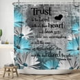 thumbnail image 4 of Inspirational Quotes Shower Curtain Trust in The Lord Shower Curtain Rustic Daisy Bible Verse Motivational Words Bathroom Curtain Set Waterproof Fabric with 12 Hooks 72Wx72H Inch, 4 of 6