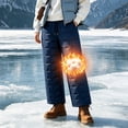 thumbnail image 2 of Women's Warm Insulated Quilted Winter Pants Fleece Lined Water Resistant Snow Pants Elastic High Waist with Pockets Outdoor Hiking Ski Bottoms Navy, 2 of 8