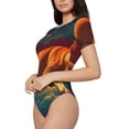 thumbnail image 2 of Lsque Colorful Starry Sky Sleep Dog Women's Crew Neck Short Sleeve Bodysuit Basic T Shirts Tops Onesie Adult Cute Pajama-Medium, 2 of 8