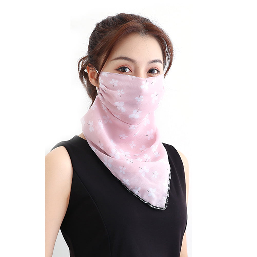 Chiffon Face Cover Mouth Nose Cover Outdoor UV Protection Antidust Shawl Veil