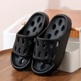 thumbnail image 4 of Quick Dry EVA Bathroom Slippers Non Slip Shower Shoes with Vented Holes Thick Sole Arch Support Breathable House Sandals for Men Women Indoor Outdoor Beach Pool (Black, 38), 4 of 6