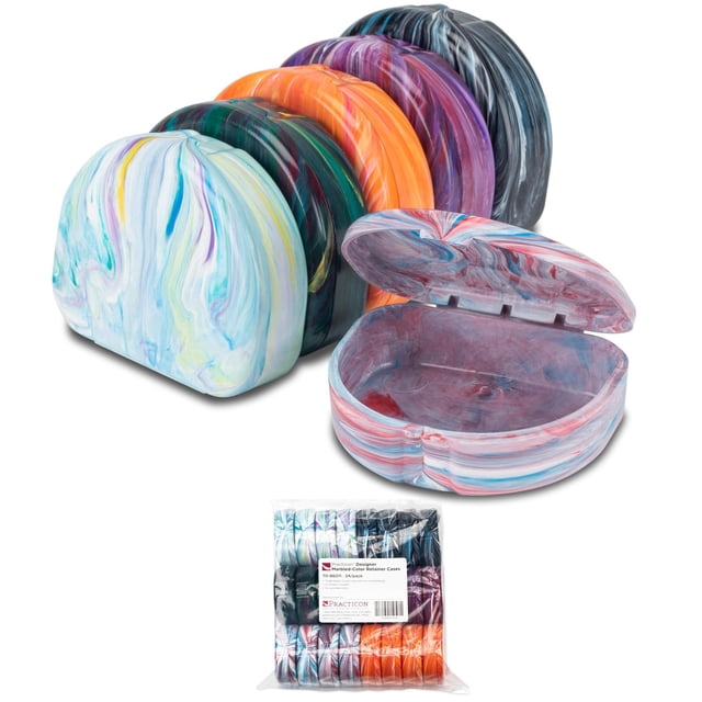 Étuis de Retenue Marbrés de Designer, Couleurs Assorties, Lot de 24