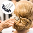 thumbnail image 3 of Unique Bargains Women Rhinestone Inlaid Hair Comb, Hair Accessory, Rhinestone Butterfly Head Pieces Navy Blue, 3 of 7