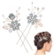 thumbnail image 2 of 2 horquillas de tela con forma de flor, delicadas joyas para el cabello, accesorios nupciales para el cabello de la novia, 2 of 8