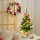 thumbnail image 5 of Piña de árbol de Navidad mini de 17 pulgadas con luces LED - Adorno de simulación de escritorio para decoración navideña, árbol artificial verde, 5 of 6