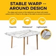 thumbnail image 4 of White Marble Table Cloths for 6 Foot Rectangle Tables, Modern Abstract Art Ink Painting Patio Waterproof Elastic Fitted Tablecloths, Washable Rectangular Table Cover for Camping, 4 of 8
