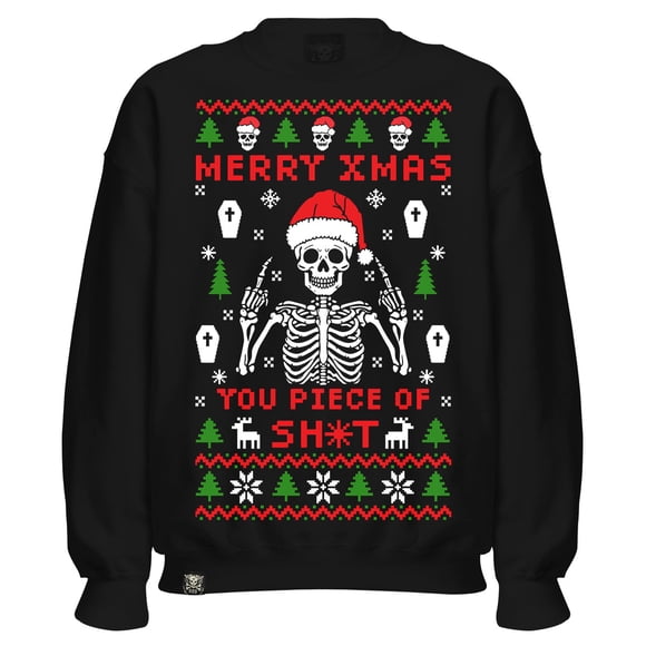 Sudadera Negra Sin Gorro Grande Navidad Merry Xmax