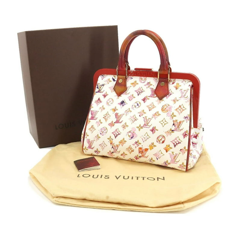 USED Louis Vuitton Limited Edition White Watercolor Aquarelle Speedy 30  Handbag