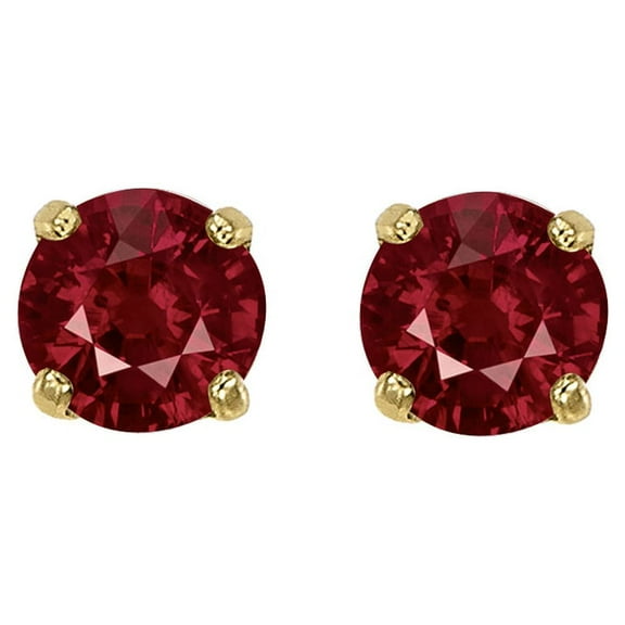 Precious Stars 14K Yellow Gold Cubic Zirconia 4-mm Birthstone Screwback Earring Studs-January