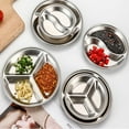 5 Pack Stainless Steel Soy Sauce Dishes Dipping Plate Gold Round 3