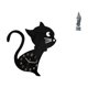 thumbnail image 1 of Reloj de pared con diseño de gato, bonito reloj de pared con estatua de Guan Yin, escultura, figura artesanal, obra de arte, piedra acrílica, función, 1 of 8
