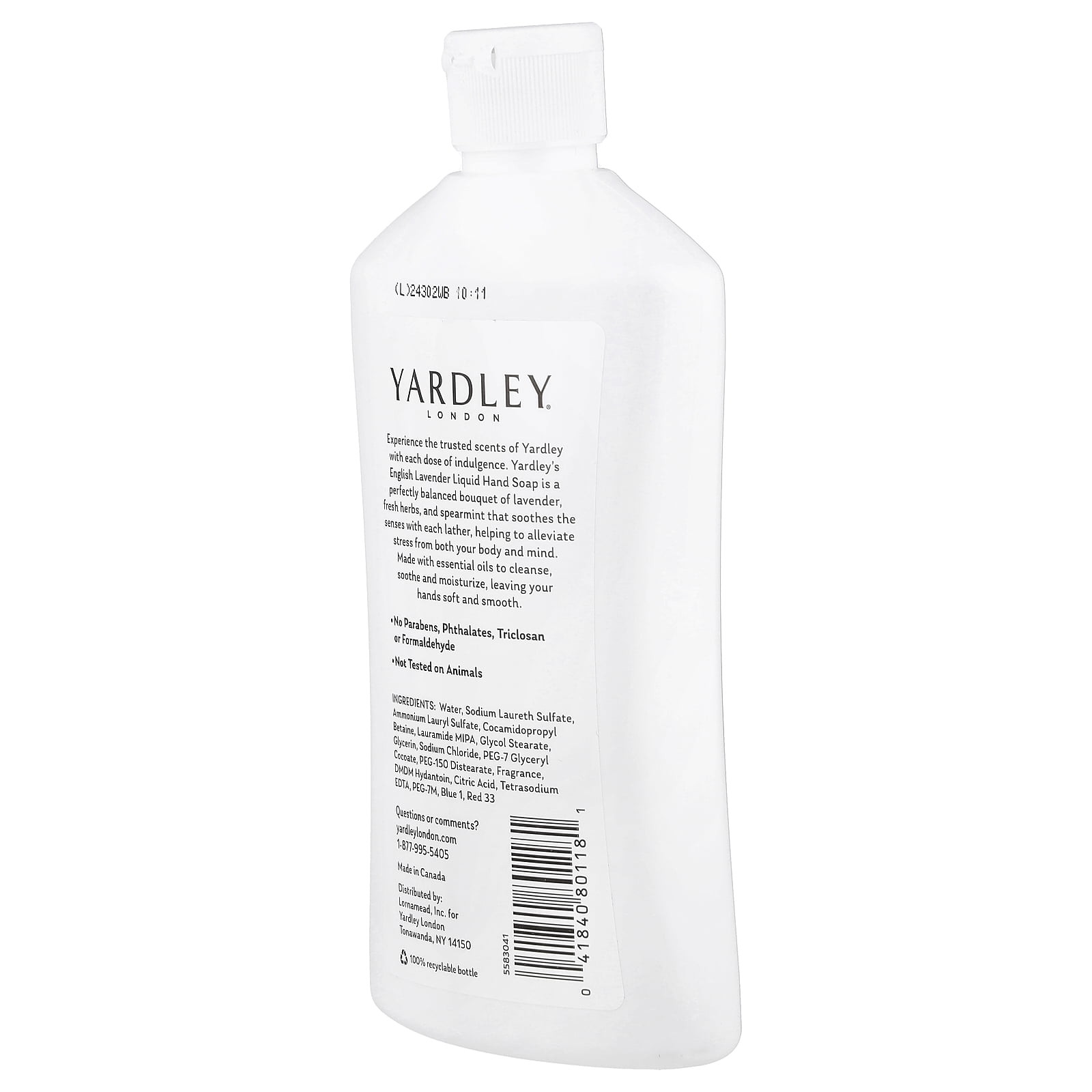 Yardley London English Lavender, Luxurious Hand Soap, Moisturizes & Soothes with Essential Oils, 16 FL OZ (473ml)
