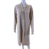 Pre-owned|Carole Hochman Women's Collar Long Sleeves Lace-Up Front T-Shirt Dress Beige L