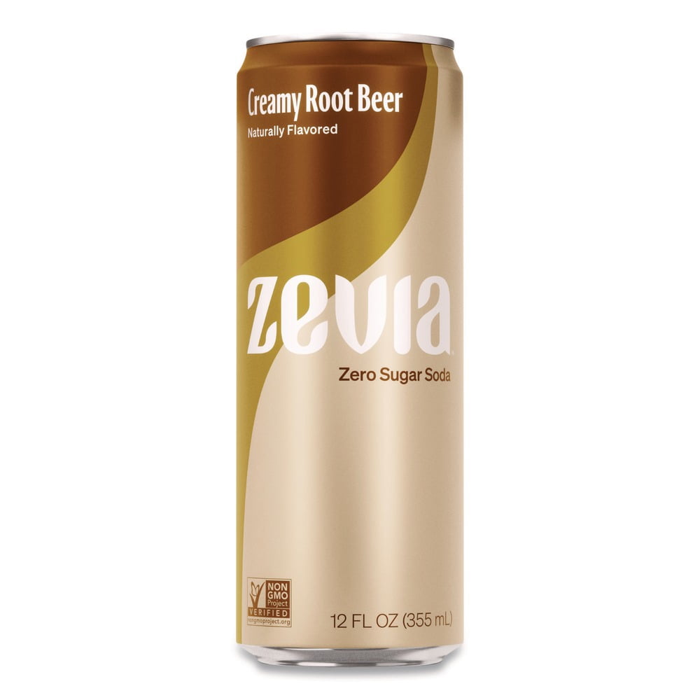 12 oz Can Creamy Root Beer Zero Sugar Naturally Sweetened Soda (12/Carton)