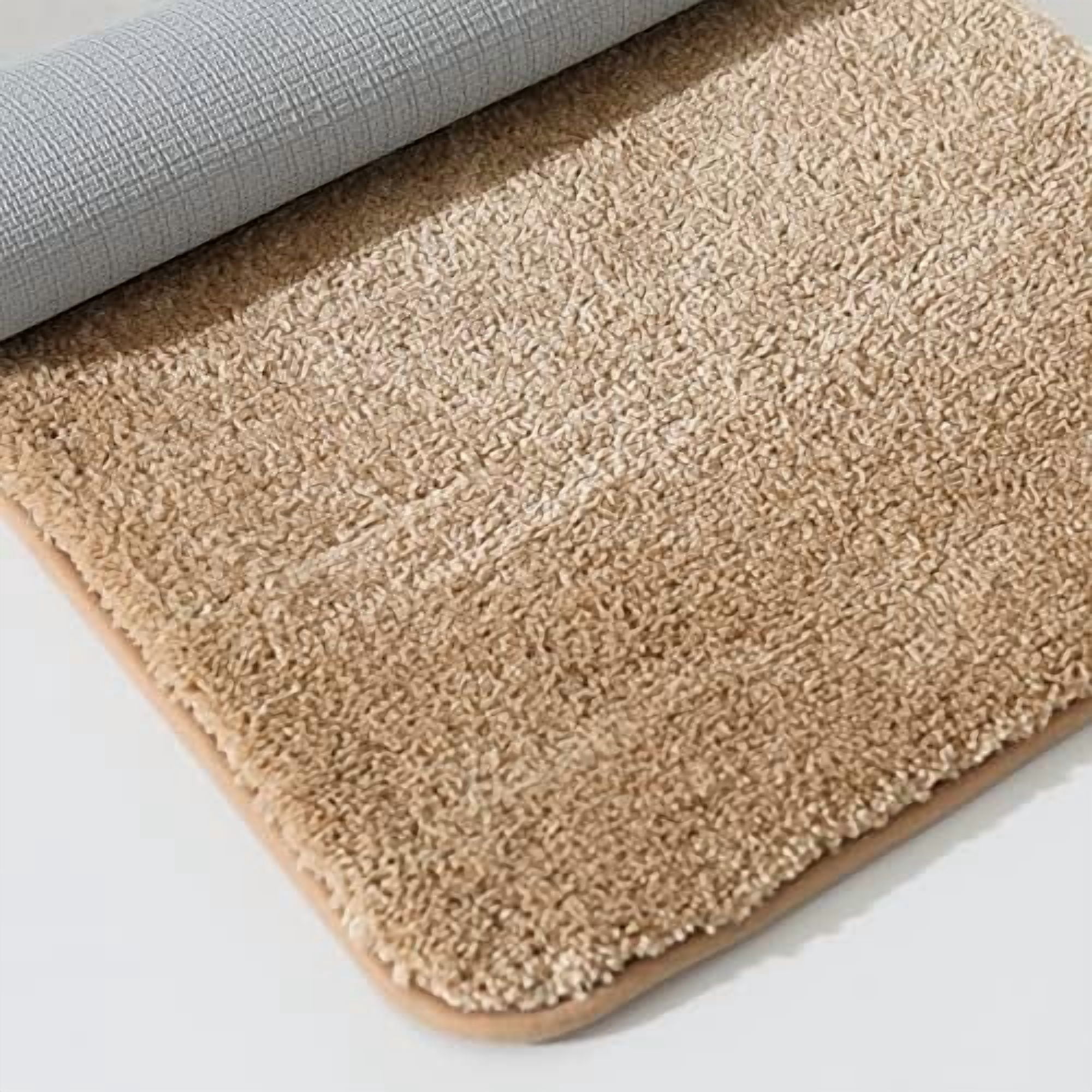 Bath Rugs for Bathroom Extra Thick - Anti-Slip Bath Mats Soft Plush Yarn Shaggy 100% Strong Mirco Polyeste Mat Living Room Bedroom Mat Floor Water Absorbent(Beige,20x32 - Inches)