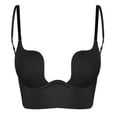 thumbnail image 4 of Exerin Women's Plunge Deep Backless Bra Push Up Multiway Seamless Low Cut Bra(Black,36A), 4 of 6