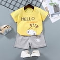 thumbnail image 2 of TOWED22 Toddler Baby Girl Summer Clothes Toddler Girls Summer Outfits Short Sleeve T-Shirts Shorts Clothing Set 6M-3Y(Yellow,3-6 M), 2 of 4