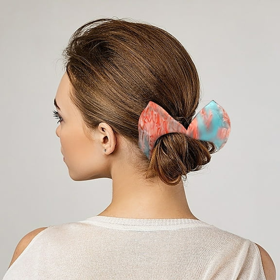 Utoimkio Multicolor Magic Hair Clips, French Twist Hairstyle Donut Bun Former, 1 Pack Reusable Classy Deft Bun